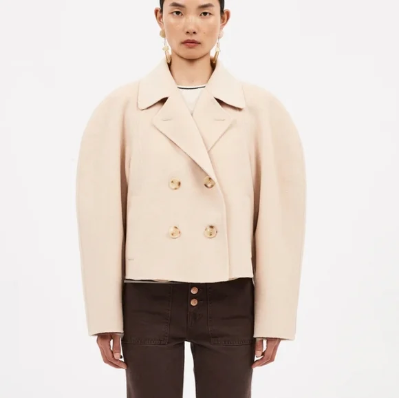 NWOT Ulla Johnson Coralie Wool Cropped jacket in bone color